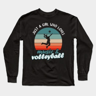 Girls sport volleyball music women team hobby Long Sleeve T-Shirt